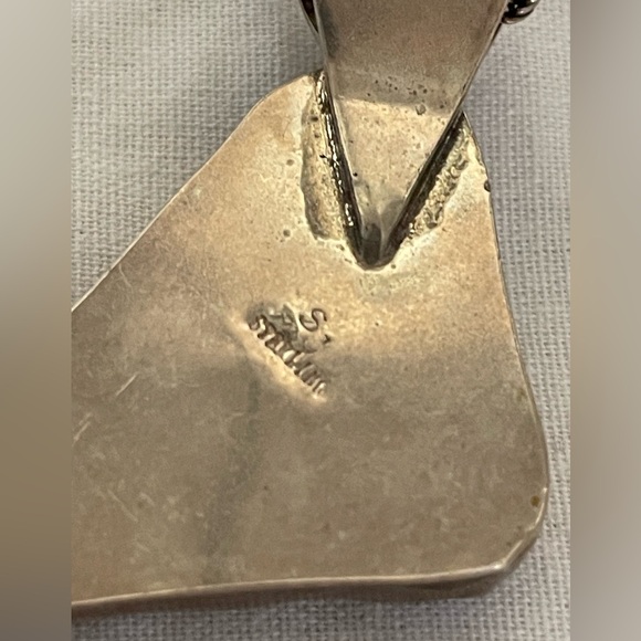 Signed SJ Sterling & Dichroic Pendant w/ 925 23 1/2” Rope Chain Necklace - Picture 7 of 12